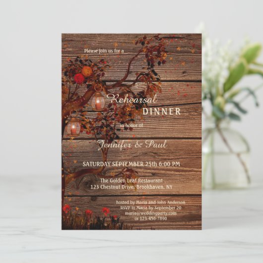 Invitation Dîner de répétition des lumières automnales Invita (Debout devant)