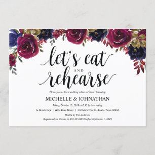Invitation Dîner de répétition des Mariages de la marine de B