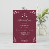 Invitation Dîner de répétition des Monogrammes et flèches rou (Debout devant)
