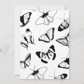 Invitation Dîner de répétition des papillons noirs et blancs (Dos)