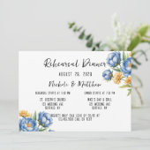 Invitation Dîner de répétition des Peonies Bleues et des Fête (Debout devant)