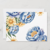 Invitation Dîner de répétition des Peonies Bleues et des Fête (Dos)