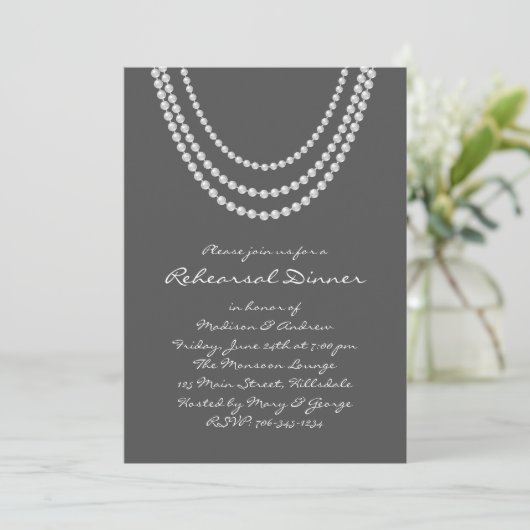 Invitation Dîner de répétition des perles des années 1920 Inv (Debout devant)