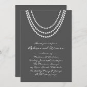 Invitation Dîner de répétition des perles des années 1920 Inv (Devant / Derrière)