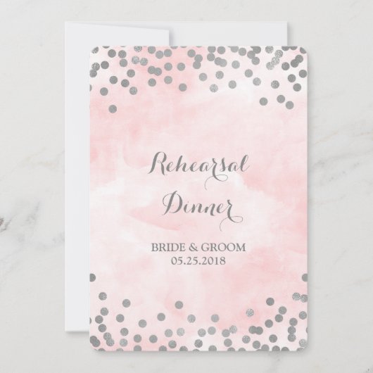 Invitation Dîner de répétition des points d'argent de couleur (Devant)