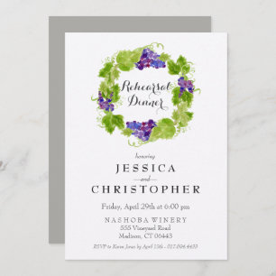 Invitation Dîner de répétition des raisins sur la vigneInvita