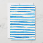 Invitation Dîner de répétition des rayures d'aquarelle bleu m (Dos)