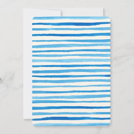 Invitation Dîner de répétition des rayures d'aquarelle bleu m (Dos)