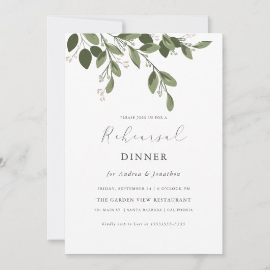 Invitation Dîner de répétition des ressorts roussants (Devant)