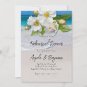 Invitation Dîner de répétition des Roses blanches Plage tropi (Devant)