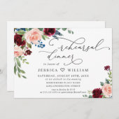 Invitation DÎNER DE RÉPÉTITION DES Roses de l'Eucalyptus de l (Devant / Derrière)