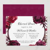 Invitation Dîner de répétition des roses rouges de Bourgogne (Devant / Derrière)