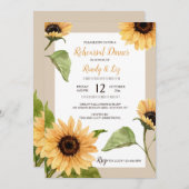 Invitation Dîner de répétition des tournesols d'automne Invit (Devant / Derrière)
