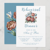 Invitation Dîner de répétition des tulipes et des pivoines (Devant / Derrière)