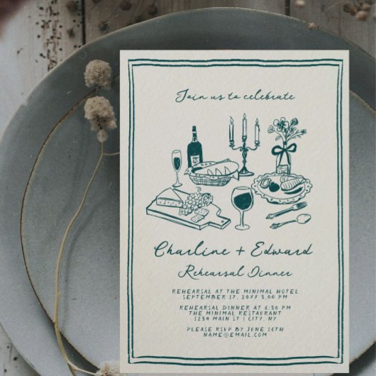Invitation Dîner de répétition Dessin Dessin Dessin Dessin De