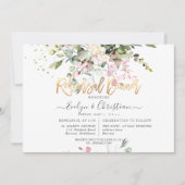 Invitation Dîner de répétition d'Eucalyptus rose Aquarelle (Devant)