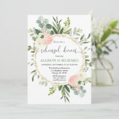 Invitation Dîner de répétition d'eucalyptus vert rose or (Debout devant)