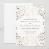 Invitation Dîner de répétition d'haleine Gold et White Baby's (Devant / Derrière)