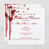 Invitation Dîner de répétition d'Halloween Vampire Rouge de s (Devant / Derrière)