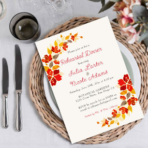 Invitation Dîner de répétition d'Hibiscus Tropical Orange Brû