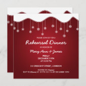 Invitation Dîner de répétition d'hiver Décoration de flocon d (Devant / Derrière)
