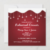 Invitation Dîner de répétition d'hiver Décoration de flocon d (Devant)