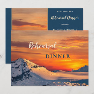 Invitation Dîner de répétition d'hiver du coucher de soleil c