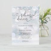 Invitation Dîner de répétition d'hiver Elegant Heart Script (Debout devant)