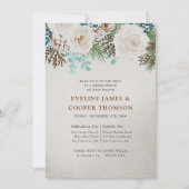 Invitation Dîner de répétition d'hiver Rose blanche (Devant)