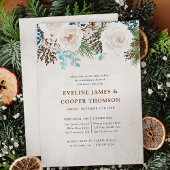 Invitation Dîner de répétition d'hiver Rose blanche