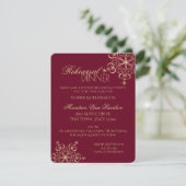 Invitation Dîner de répétition d'hiver Snowflake Gold (Debout devant)