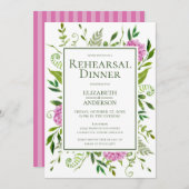 Invitation Dîner de répétition d'Hydrangea rose (Devant / Derrière)