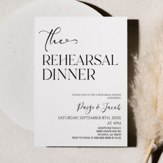 Invitation Dîner de répétition Dîner de répétition Mariage Dî