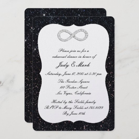 Invitation Dîner de répétition d'Infinité Diamond Parties sci (Devant / Derrière)