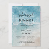 Invitation Dîner de répétition d'Ocean Beach Watercolor (Devant)