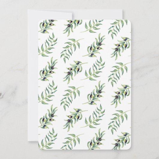 Invitation Dîner de répétition d'Olive Branch (Dos)