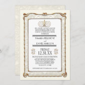 Invitation Dîner de répétition d'or Art Déco Nouveau Gatsby (Devant / Derrière)