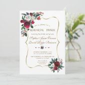 Invitation Dîner de répétition d'or de la pin florale de Bour (Debout devant)