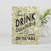 Invitation Dîner de répétition d'or glamour (Debout devant)