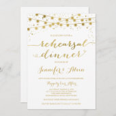 Invitation Dîner de répétition d'or Invitation, fées (Devant / Derrière)