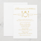 Invitation Dîner de répétition d'or pour boire et être marié (Devant / Derrière)