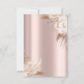 Invitation Dîner de répétition d'or Rose aux fleurs de chic B (Dos)