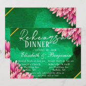 Invitation Dîner de répétition d'or rose Chrysanthemums (Devant / Derrière)