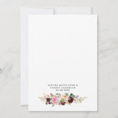 Invitation Dîner de répétition d'or rose rose brun de Bourgog (Dos)