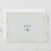 Invitation Dîner de répétition d'or simple aquarelle verte (Dos)