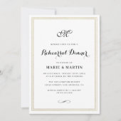 Invitation Dîner de répétition d'ossature de feuille d'or à s (Devant)