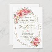 Invitation Dîner de répétition du cadre de Parties scintillan (Devant / Derrière)