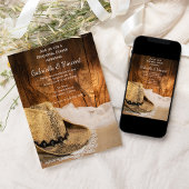 Invitation Dîner de répétition du Casquette Cowboy et du Mari