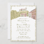 Invitation Dîner de répétition du château à main levée (Devant)