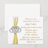 Invitation Dîner de répétition du coeur de l'infinité jaune I (Devant / Derrière)